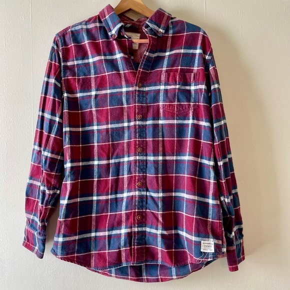 Weatherproof Tops - Weatherproof Vintage CLOSET CLEANOUT Flannel-Blue and Red-Size M